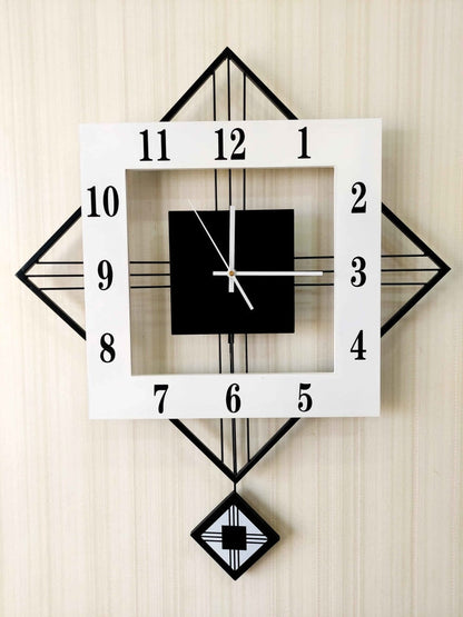 European Style Hexagon Nordic Silent Movement Pendulum Wall Clock- Funkytradition Clocks