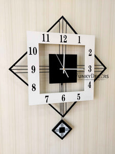 European Style Hexagon Nordic Silent Movement Pendulum Wall Clock- Funkytradition Clocks