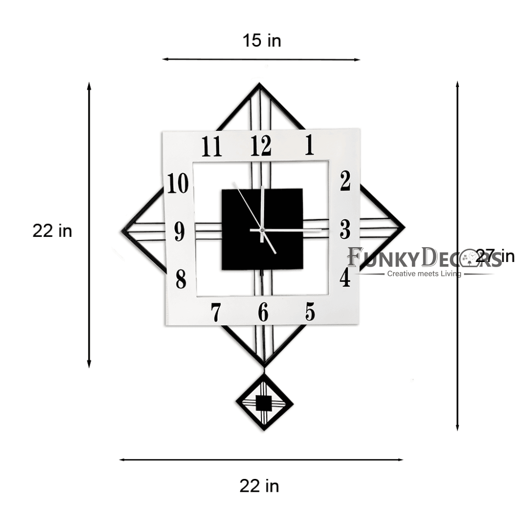 European Style Hexagon Nordic Silent Movement Pendulum Wall Clock- FunkyDecors Clocks