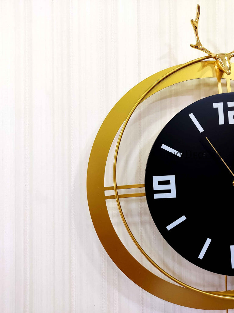 European Style Reindeer Nordic Silent Movement Pendulum Wall Clock- FunkyDecors Clocks