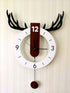 European Style Reindeer Nordic Silent Movement Pendulum Wall Clock- FunkyDecors Clocks