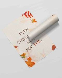 Even The Leaves Fall For You - Love Quotes Art Frame For Wall Decor- Funkydecors Xs / Roll Posters