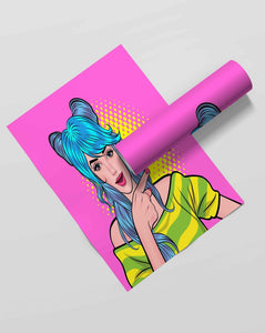 Fashionista Women Pop Art Frame For Wall Decor- Funkydecors Xs / Roll Posters Prints & Visual