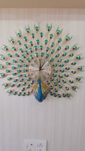 Load and play video in Gallery viewer, FunkyTradition 3D Multicolor Peacock Feather Open Wall Clock, Wall Watch, Wall Decor for Home Office Decor and Gifts 70 CM Tall
