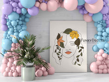 Load image into Gallery viewer, Floral Girl Line Art Frame For Wall Decor- Funkydecors Posters Prints &amp; Visual Artwork
