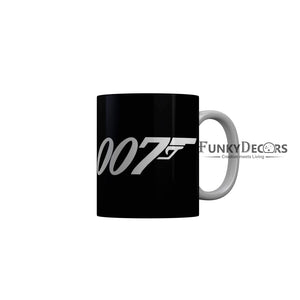 FunkyDecors 007 Black Funny Quotes Ceramic Coffee Mug, 350 ml Mug FunkyDecors