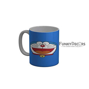 Funkydecors 3D Doraemon Cartoon Ceramic Mug 350 Ml Multicolor Mugs
