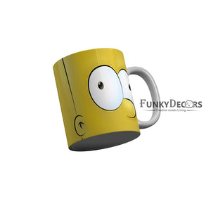 Funkydecors 3D Face Cartoon Ceramic Mug 350 Ml Multicolor Mugs