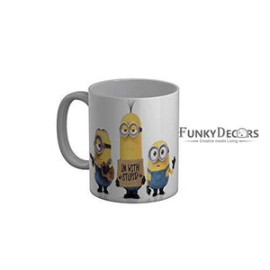 Funkydecors 3D Minion Cartoon Ceramic Mug 350 Ml Multicolor Mugs