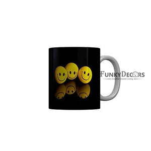 Funkydecors 3D Smiley Face Ceramic Mug 350 Ml Multicolor Mugs