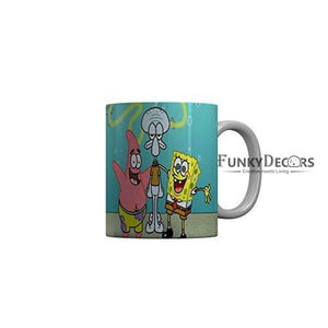Funkydecors 3D Spongebob Cartoon Ceramic Mug 350 Ml Multicolor Mugs