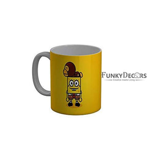 Funkydecors 3D Spongebob Cartoon Ceramic Mug 350 Ml Multicolor Mugs