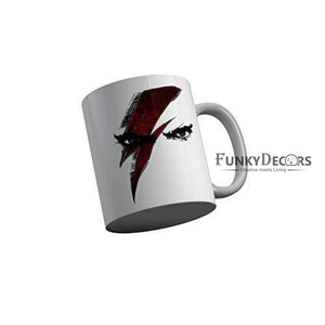 Funkydecors Angry Eyes White Ceramic Coffee Mug 350 Ml Mugs