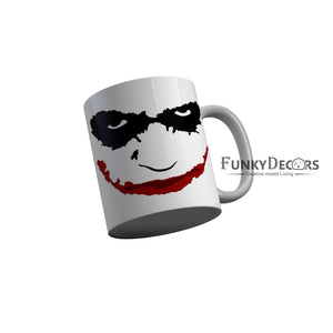 FunkyDecors Angry Face White Ceramic Coffee Mug, 350 ml Mug FunkyDecors