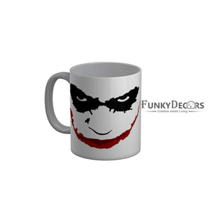FunkyDecors Angry Face White Ceramic Coffee Mug, 350 ml Mug FunkyDecors
