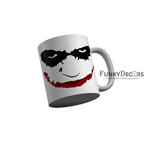 Funkydecors Angry Face White Ceramic Coffee Mug 350 Ml Mugs
