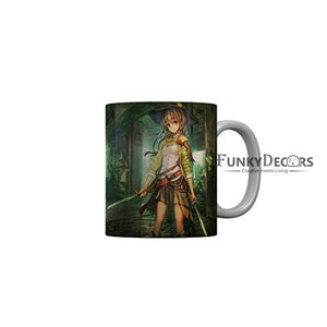Funkydecors Anime Girl Gothic Cat Ceramic Mug 350 Ml Multicolor Mugs