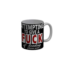 Load image into Gallery viewer, Funkydecors Attempting To Give A Fuck Black Funny Quotes Ceramic Coffee Mug 350 Ml Mugs
