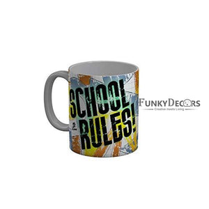 Funkydecors Back To School Childhood Memories Ceramic Mug 350 Ml Multicolor Mugs