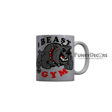Load image into Gallery viewer, FunkyDecors Beast GYM Grey Funny Quotes Ceramic Coffee Mug, 350 ml Mug FunkyDecors
