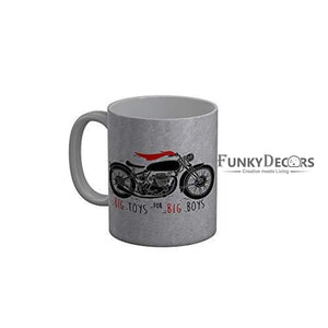 Funkydecors Big Toys For Boys Gray Funny Quotes Ceramic Coffee Mug 350 Ml Mugs