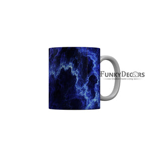 FunkyDecors Blue Marble Pattern Ceramic Coffee Mug