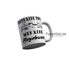 Load image into Gallery viewer, FunkyDecors Boys Ride Toys Men Ride Hayabusa Funny Quotes Ceramic Coffee Mug, 350 ml
