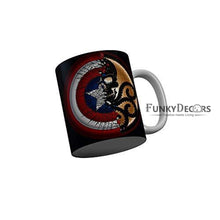Load image into Gallery viewer, Funkydecors Captain America Black Ceramic Coffee Mug 350 Ml Mugs
