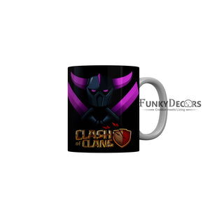 FunkyDecors Cash Of Clans Black Quotes Ceramic Coffee Mug, 350 ml