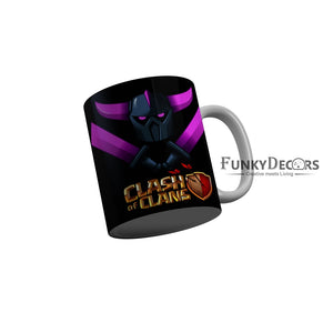 FunkyDecors Cash Of Clans Black Quotes Ceramic Coffee Mug, 350 ml