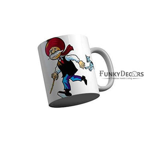 Funkydecors Chacha Choudhary Comic Cartoon Ceramic Mug 350 Ml Multicolor Mugs