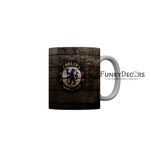 FunkyDecors Chelsea Football Club Wooden Pattern Ceramic Coffee Mug