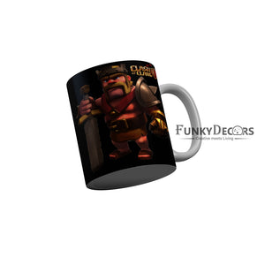 FunkyDecors Clash of Clans Black Ceramic Coffee Mug, 350 ml