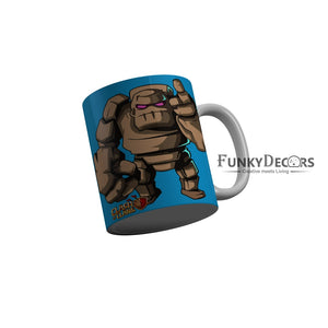 FunkyDecors Clash Of Clans Blue Ceramic Coffee Mug, 350 ml