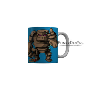 FunkyDecors Clash Of Clans Blue Ceramic Coffee Mug, 350 ml