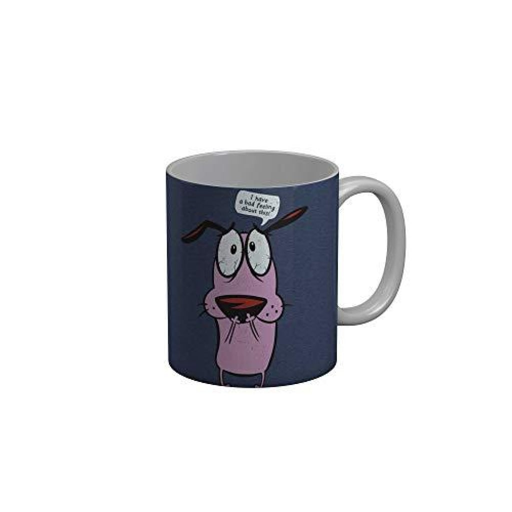 Funkydecors Courage The Cowardly Dog Cartoon Ceramic Mug 350 Ml Multicolor Mugs