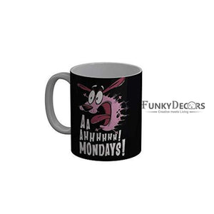 Funkydecors Courage The Cowardly Dog Cartoon Ceramic Mug 350 Ml Multicolor Mugs