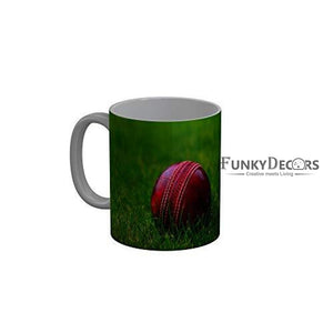 Funkydecors Cricket Ball Ceramic Mug 350 Ml Multicolor Mugs