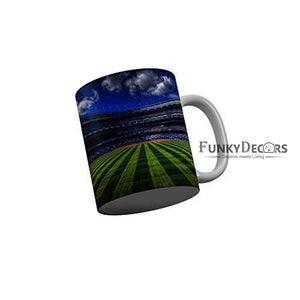 Funkydecors Cricket Stadium Ceramic Mug 350 Ml Multicolor Mugs