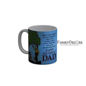 FunkyDecors Dad Birthday Father Day World Greatest Dad Ceramic Coffee Mug
