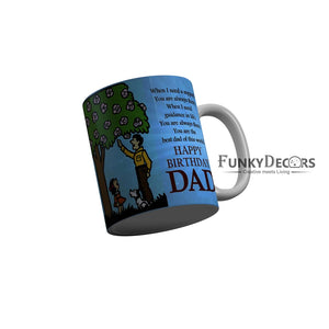 FunkyDecors Dad Birthday Father Day World Greatest Dad Ceramic Coffee Mug