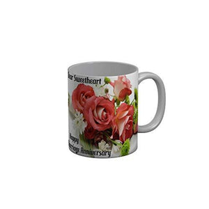 Funkydecors Dear Sweetheart Happy Marriage Anniversary Ceramic Mug 350 Ml Multicolor Mugs
