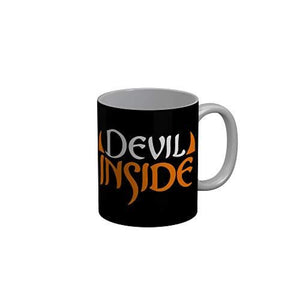 Funkydecors Devil Inside Black Funny Quotes Ceramic Coffee Mug 350 Ml Mugs