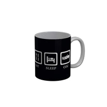 Load image into Gallery viewer, Funkydecors Eat Sleep Clash And Clans Black Funny Quotes Ceramic Coffee Mug 350 Ml Mugs
