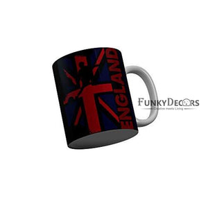 Funkydecors England Russia 2018 Black Ceramic Coffee Mug 350 Ml Mugs