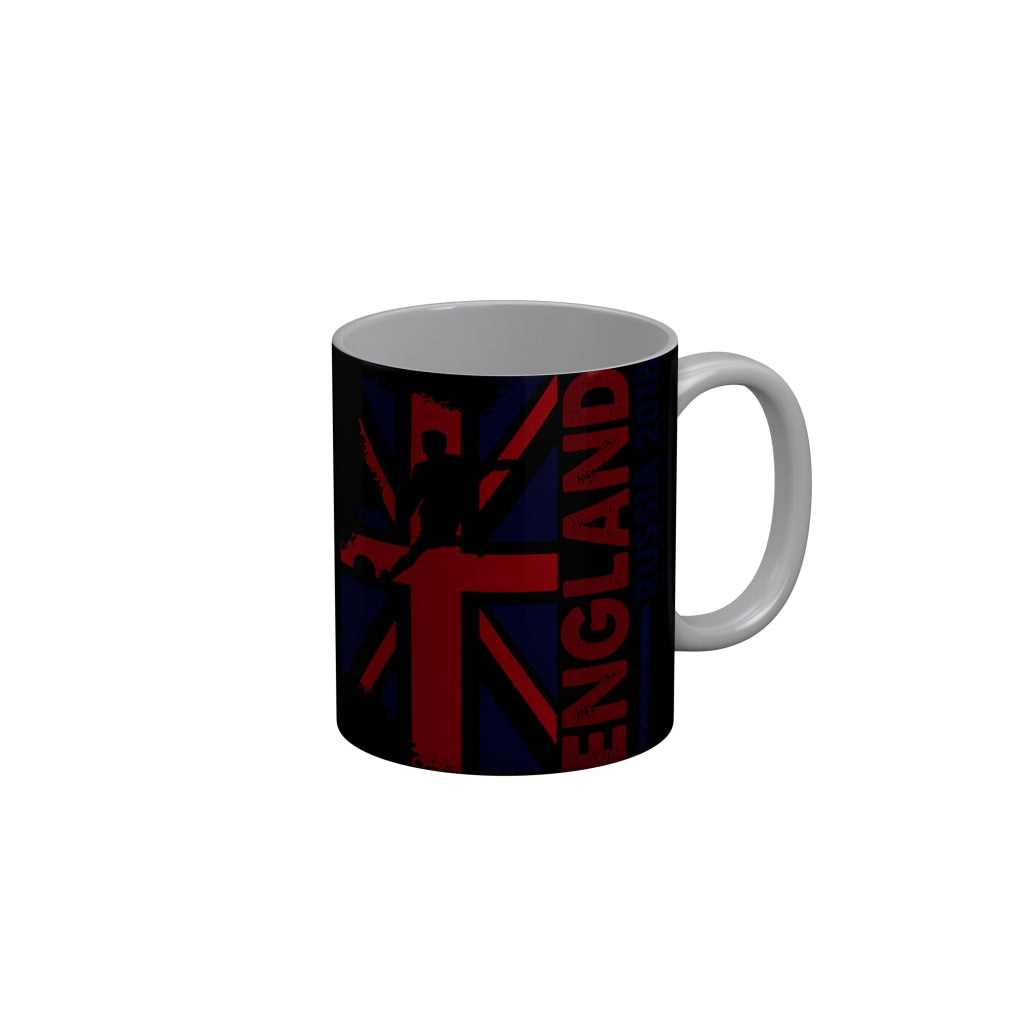 FunkyDecors England Russia 2018 Black Ceramic Coffee Mug, 350 ml