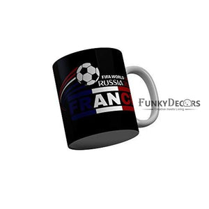 Funkydecors Fifa World Cup Russia 2018 France Black Ceramic Coffee Mug 350 Ml Mugs