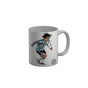 FunkyDecors Footballer White Ceramic Coffee Mug, 350 ml