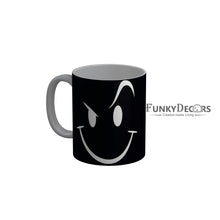 Load image into Gallery viewer, FunkyDecors Funny Face Black Ceramic Coffee Mug, 350 ml
