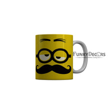 Load image into Gallery viewer, FunkyDecors Funny Face Yellow Ceramic Coffee Mug, 350 ml
